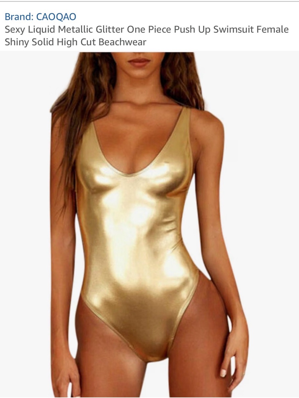 Metallic Gold One-Piece Swimsuit